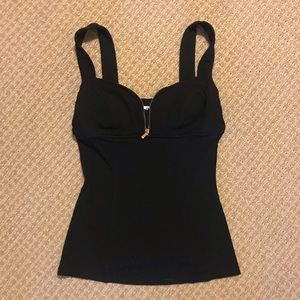 Cache Tops - Dressy black tank with gold zipper Cache Tops - Dressy black tank with gold zipper